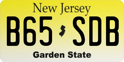 NJ license plate B65SDB