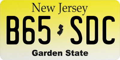 NJ license plate B65SDC