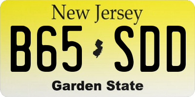 NJ license plate B65SDD