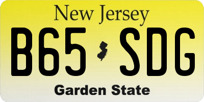 NJ license plate B65SDG