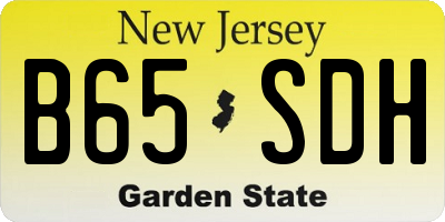 NJ license plate B65SDH