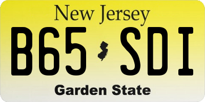 NJ license plate B65SDI