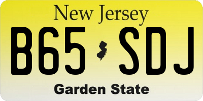 NJ license plate B65SDJ