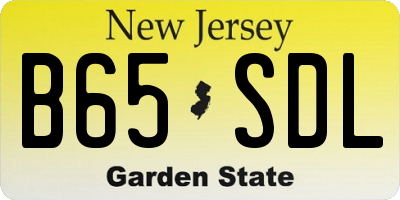 NJ license plate B65SDL