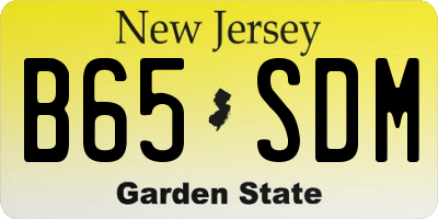 NJ license plate B65SDM