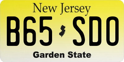 NJ license plate B65SDO