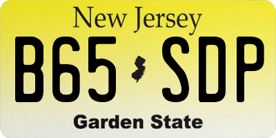 NJ license plate B65SDP