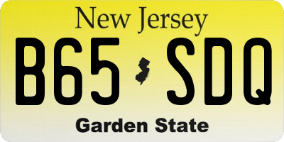 NJ license plate B65SDQ