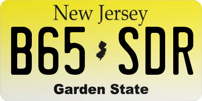 NJ license plate B65SDR