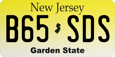 NJ license plate B65SDS
