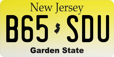 NJ license plate B65SDU