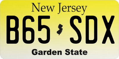 NJ license plate B65SDX