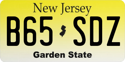 NJ license plate B65SDZ