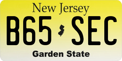 NJ license plate B65SEC