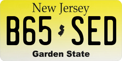 NJ license plate B65SED