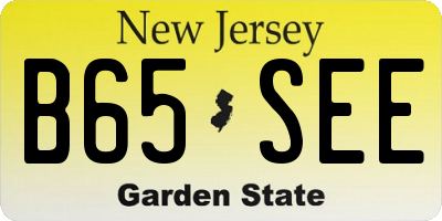 NJ license plate B65SEE