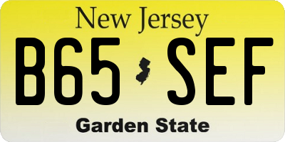 NJ license plate B65SEF
