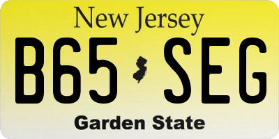 NJ license plate B65SEG