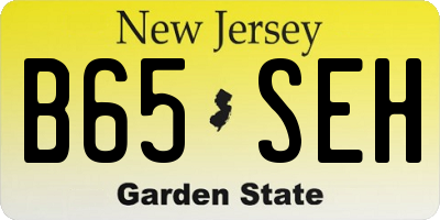 NJ license plate B65SEH