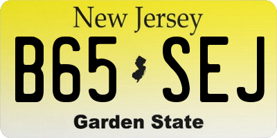 NJ license plate B65SEJ