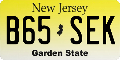 NJ license plate B65SEK