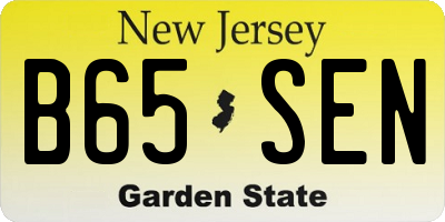 NJ license plate B65SEN