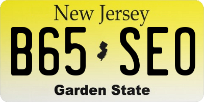 NJ license plate B65SEO