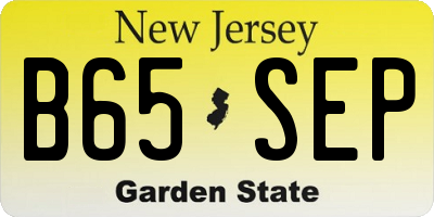 NJ license plate B65SEP