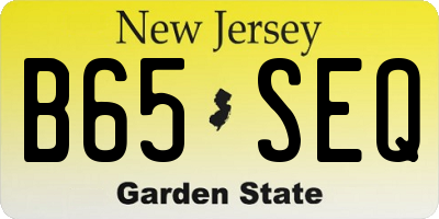 NJ license plate B65SEQ