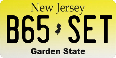 NJ license plate B65SET
