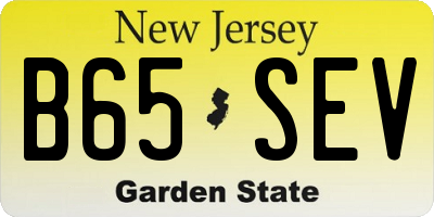 NJ license plate B65SEV