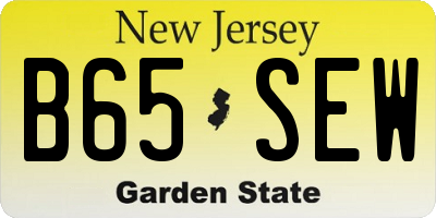 NJ license plate B65SEW
