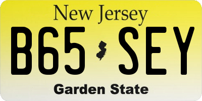 NJ license plate B65SEY
