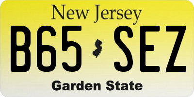 NJ license plate B65SEZ