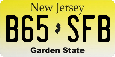 NJ license plate B65SFB