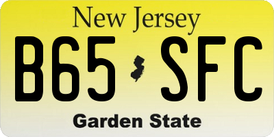 NJ license plate B65SFC