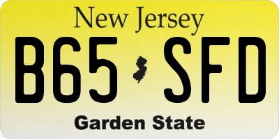 NJ license plate B65SFD