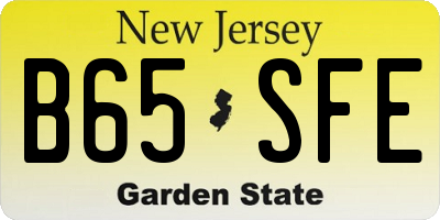 NJ license plate B65SFE
