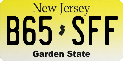 NJ license plate B65SFF