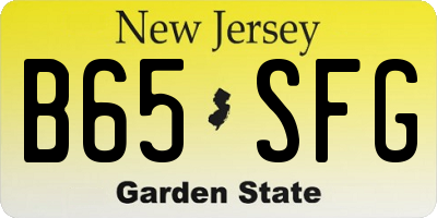 NJ license plate B65SFG