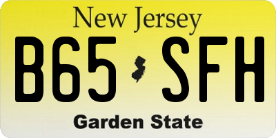 NJ license plate B65SFH