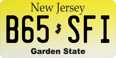 NJ license plate B65SFI