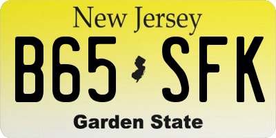 NJ license plate B65SFK