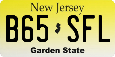 NJ license plate B65SFL