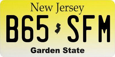 NJ license plate B65SFM