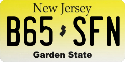 NJ license plate B65SFN