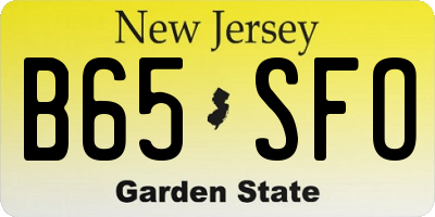 NJ license plate B65SFO