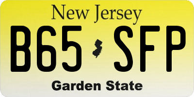 NJ license plate B65SFP