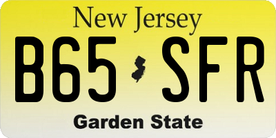 NJ license plate B65SFR