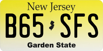 NJ license plate B65SFS